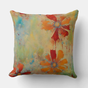 Orange Red Green Blue Colourful Primary Throw Pillow