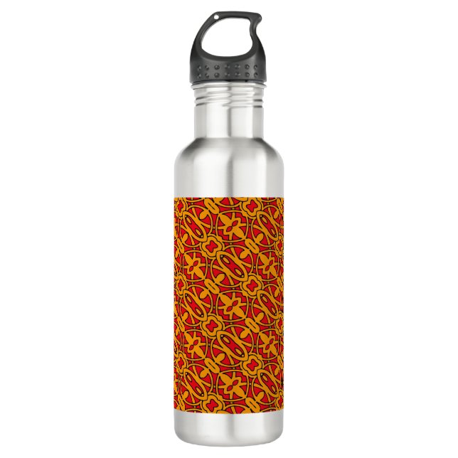 Orange & Red Hand Drawn Pattern 710 Ml Water Bottle (Front)