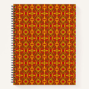 Orange & Red Hand Drawn Pattern Notebook