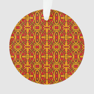 Orange & Red Hand Drawn Pattern Ornament