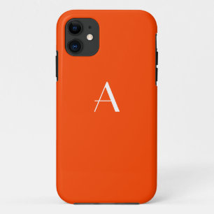 Orange Red Monogramme iPhone 5 Coque