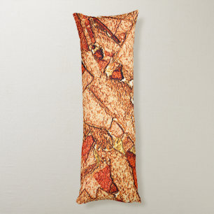Orange red painted volcanic rock drawing body pillow