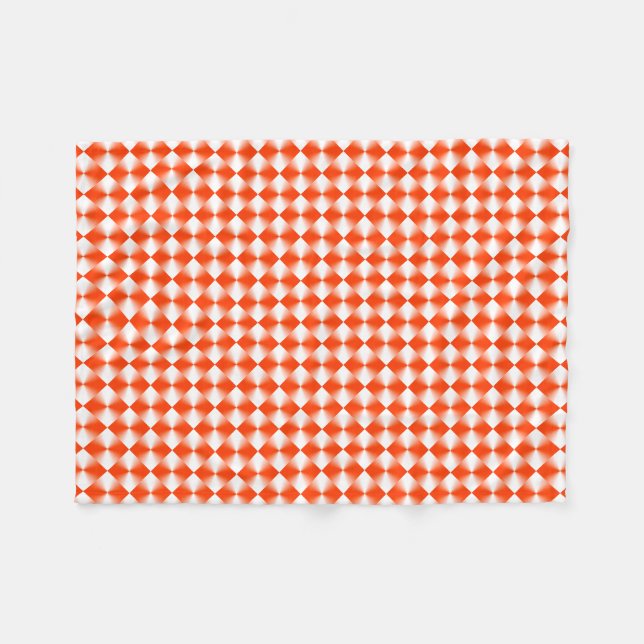 Orange Red Plaid Pattern Fleece Blanket (Front (Horizontal))