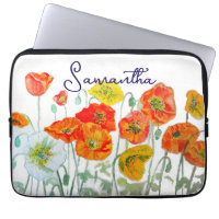 Orange Red Poppy Flower Pattern Thank You