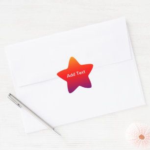 Orange Red Sunset Sky Add Name Star Sticker