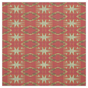 Orange Red Taupe Beige Khaki Brown Ethnic Look Fabric