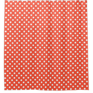 Orange, Red, terracotta polka dot