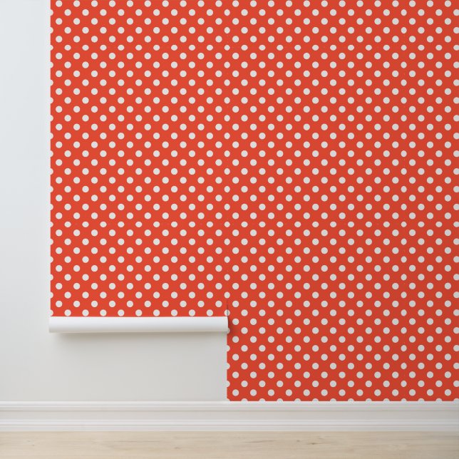 Orange, Red, terracotta polka dot  Wallpaper (Application)