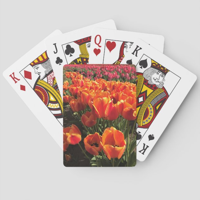 Orange & Red Tulips Playing Cards (Back)