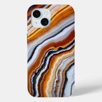 Orange Red White Black Grey Agate Geode