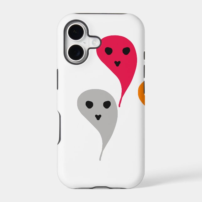 Orange red yellow grey halloween ghost pattern w t (Back)