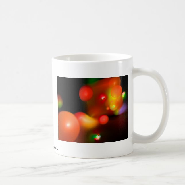 ORANGE RED YELLOW QUANTUM BUBBLES Abstract Coffee Mug (Right)