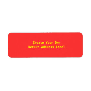 Orange Red yellow Return Address Label