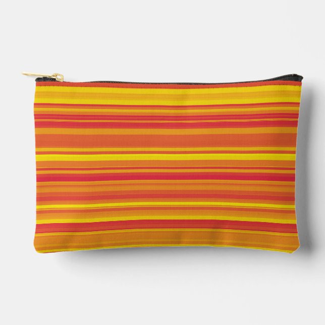 Orange Red Yellow Stripes Accessory Pouch (Front)