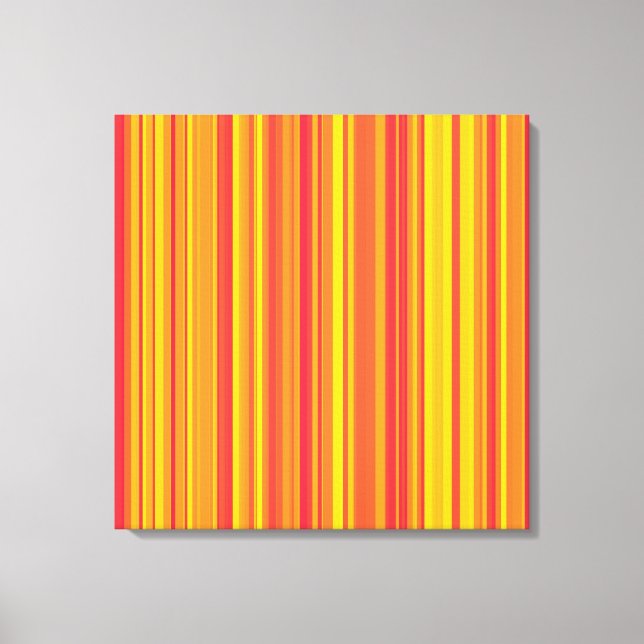 Orange Red Yellow Stripes Canvas Print (Front)