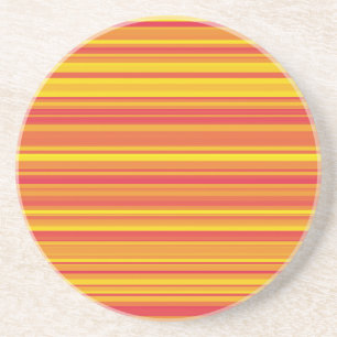 Orange Red Yellow Stripes Coaster