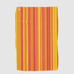 Orange Red Yellow Stripes Golf Towel