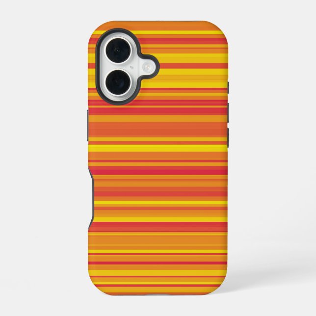 Orange Red Yellow Stripes iPhone 16 Case (Back)