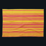 Orange Red Yellow Stripes Kitchen Towel<br><div class="desc">Orange Red Yellow Stripes kitchen towel</div>