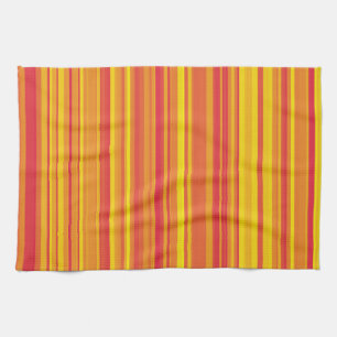 Orange Red Yellow Stripes Kitchen Towel