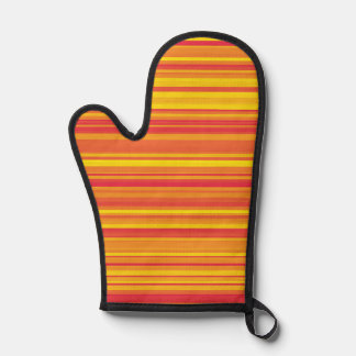 Orange Red Yellow Stripes Oven Mitt