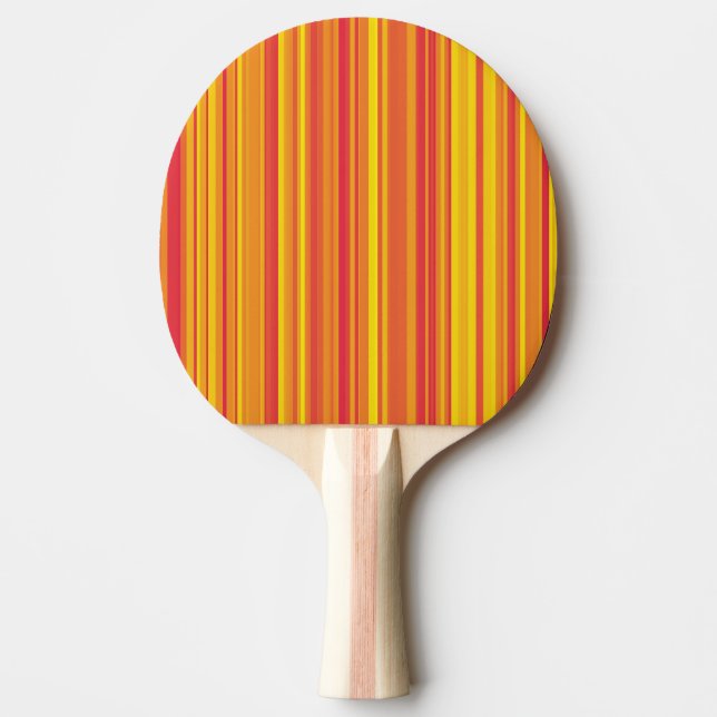 Orange Red Yellow Stripes Ping Pong Paddle (Front)
