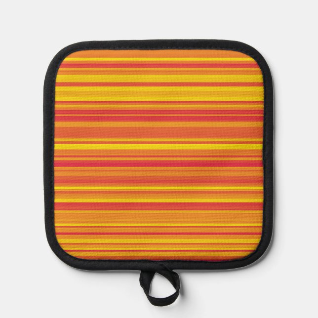 Orange Red Yellow Stripes Pot Holder (Front)