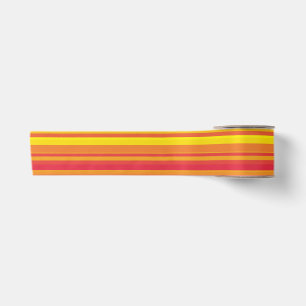 Orange Red Yellow Stripes Satin Ribbon