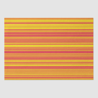 Orange Red Yellow Stripes Tissue Paper