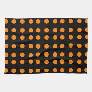Orange Repetitive Dots Kitchen Towel