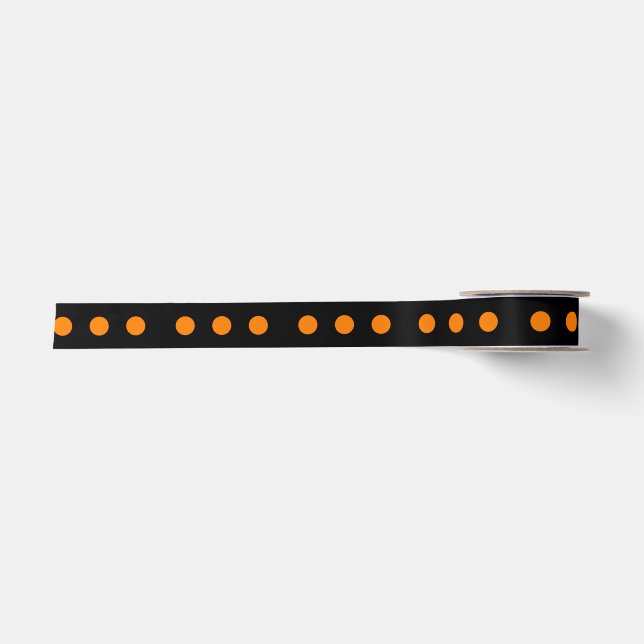 Orange Repetitive Dots Satin Ribbon (Front)