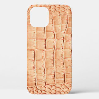 Orange Reptile Leather Texture Design iPhone 12 Case