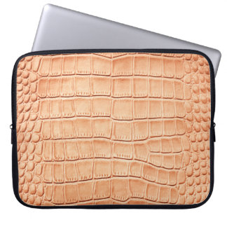 Orange Reptile Leather Texture Design Laptop Sleeve