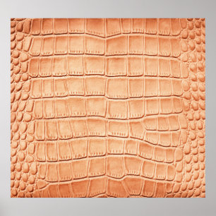 Orange Reptile Leather Texture Design Poster
