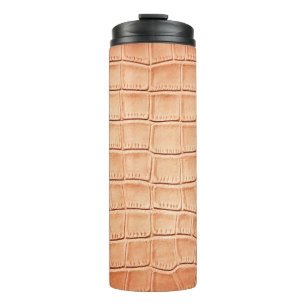 Orange Reptile Leather Texture Design Thermal Tumbler