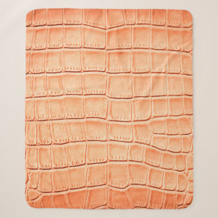 Orange reptile leather texture sherpa blanket