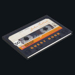 Orange Retro Audiotape 50th birthday Guest Book<br><div class="desc">Old audio cassette to personalize with your name and date. Design on hard cover guest book with text for 50th Birthday party. Matching birthday save the date magnet and postcard, birthday invitation, birthday paper napkin and guest book (spiral notebook). Don't forget the whole collection of retro audiotapes (transparent, green colours,...</div>
