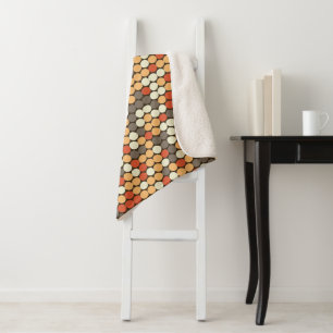 Orange retro dots sherpa blanket