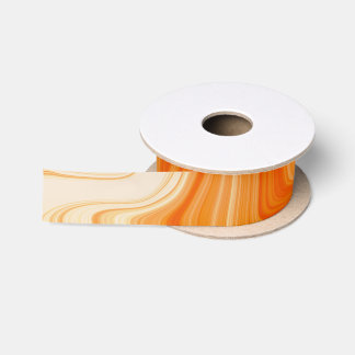 Orange Retro Fashion Liquid Swirl Cute and Groovy Satin Ribbon