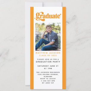 Orange Retro Graduation Party Digital Evite Invitation