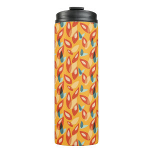 Orange Retro Modern Design - 70s Style Geometric Thermal Tumbler