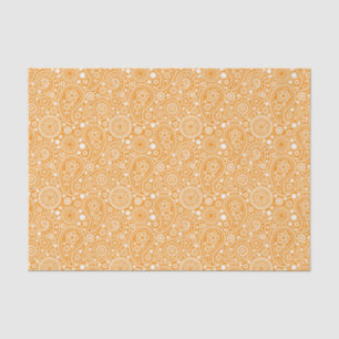 Orange Retro Paisley Tissue Paper