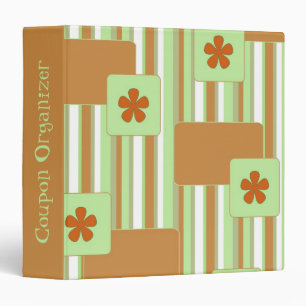 Orange Retro Pattern Coupon Organizer Binder