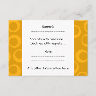 Orange retro pattern. RSVP card