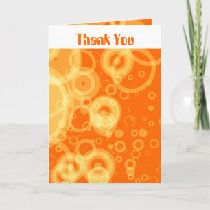 Orange Retro Rings Thank You Card
