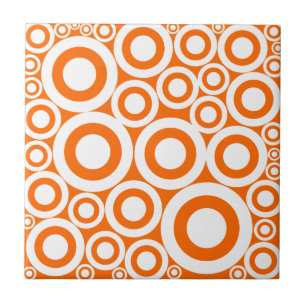 Orange Retro Rings Tile