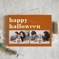 Orange Retro Typography Happy Halloween Two Photo 