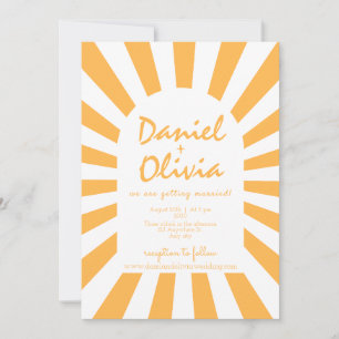 Orange Retro Wedding Invitation
