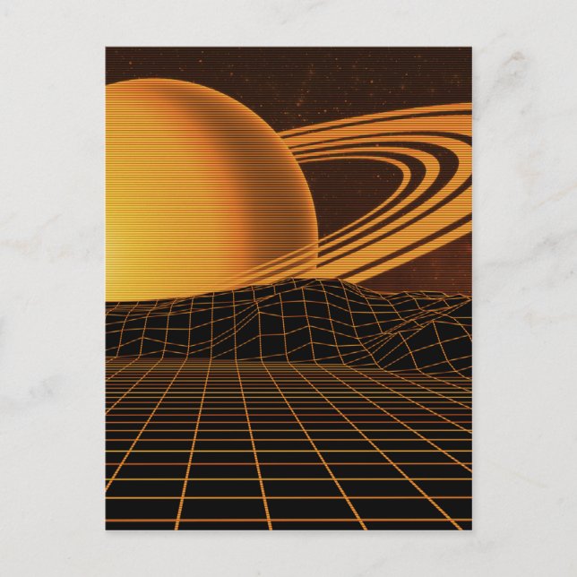 Orange Retrowave Postcard (Front)