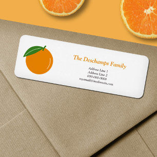Orange Return Address Label
